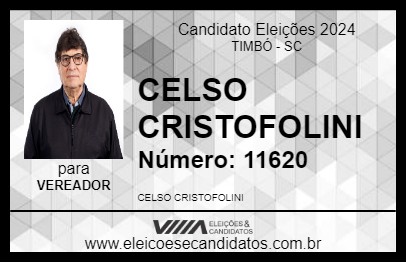 Candidato CELSO CRISTOFOLINI 2024 - TIMBÓ - Eleições