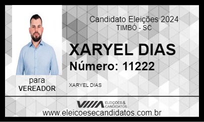 Candidato XARYEL DIAS 2024 - TIMBÓ - Eleições