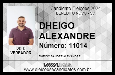 Candidato DHEIGO ALEXANDRE 2024 - BENEDITO NOVO - Eleições