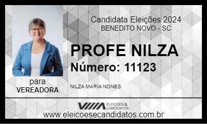 Candidato PROFE NILZA 2024 - BENEDITO NOVO - Eleições