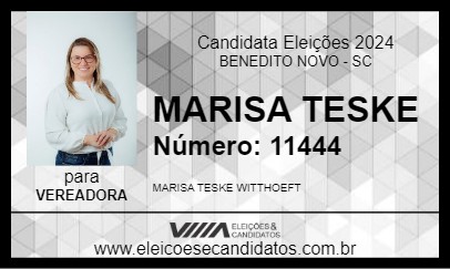 Candidato MARISA TESKE 2024 - BENEDITO NOVO - Eleições