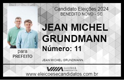 Candidato JEAN MICHEL GRUNDMANN 2024 - BENEDITO NOVO - Eleições