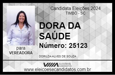 Candidato DORA DA SAÚDE 2024 - TIMBÓ - Eleições