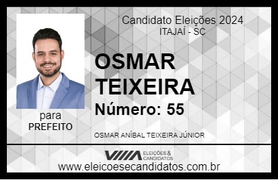 Candidato OSMAR TEIXEIRA 2024 - ITAJAÍ - Eleições