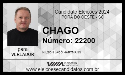 Candidato CHAGO 2024 - IPORÃ DO OESTE - Eleições