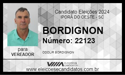 Candidato BORDIGNON 2024 - IPORÃ DO OESTE - Eleições