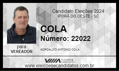 Candidato COLA 2024 - IPORÃ DO OESTE - Eleições