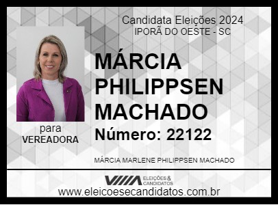 Candidato MÁRCIA PHILIPPSEN MACHADO 2024 - IPORÃ DO OESTE - Eleições