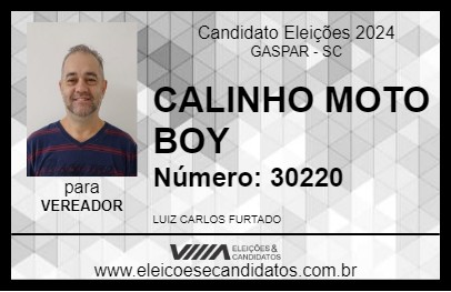 Candidato CALINHO MOTO BOY 2024 - GASPAR - Eleições