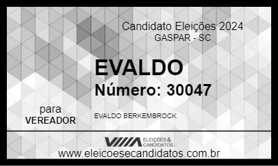 Candidato EVALDO 2024 - GASPAR - Eleições