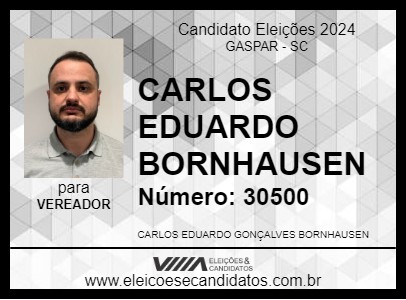 Candidato CARLOS EDUARDO BORNHAUSEN 2024 - GASPAR - Eleições