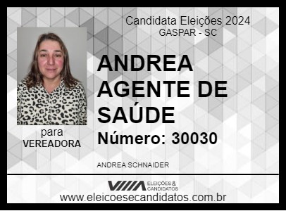 Candidato ANDREA AGENTE DE SAÚDE 2024 - GASPAR - Eleições