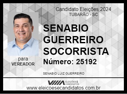 Candidato SENABIO GUERREIRO SOCORRISTA 2024 - TUBARÃO - Eleições