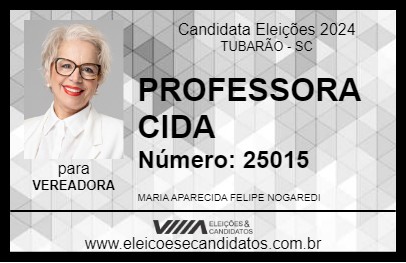 Candidato PROFESSORA CIDA 2024 - TUBARÃO - Eleições