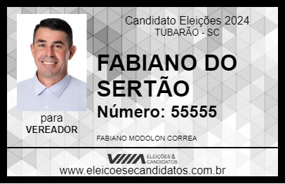 Candidato FABIANO DO SERTÃO 2024 - TUBARÃO - Eleições