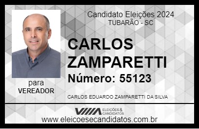 Candidato CARLOS ZAMPARETTI 2024 - TUBARÃO - Eleições