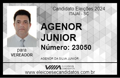 Candidato AGENOR JUNIOR 2024 - ITAJAÍ - Eleições