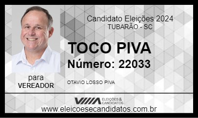 Candidato TOCO PIVA 2024 - TUBARÃO - Eleições