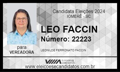 Candidato LEO FACCIN 2024 - IOMERÊ - Eleições