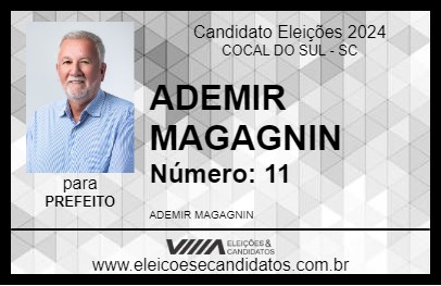 Candidato ADEMIR MAGAGNIN 2024 - COCAL DO SUL - Eleições