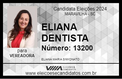 Candidato ELIANA DENTISTA 2024 - MARAVILHA - Eleições