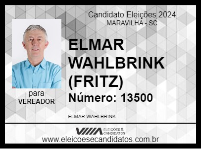 Candidato ELMAR WAHLBRINK (FRITZ) 2024 - MARAVILHA - Eleições