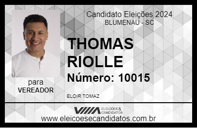 Candidato THOMAS RIOLLE 2024 - BLUMENAU - Eleições