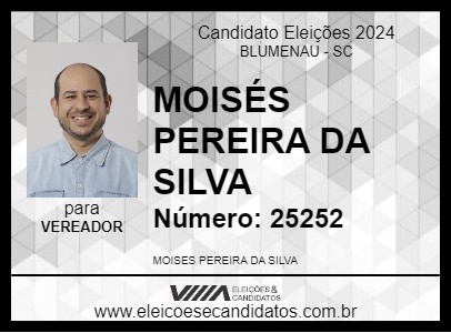 Candidato MOISÉS PEREIRA DA SILVA 2024 - BLUMENAU - Eleições