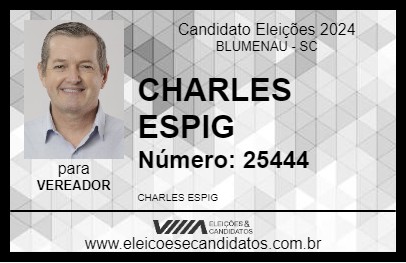 Candidato CHARLES ESPIG 2024 - BLUMENAU - Eleições