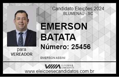 Candidato EMERSON BATATA 2024 - BLUMENAU - Eleições