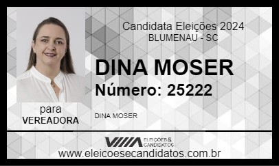 Candidato DINA MOSER 2024 - BLUMENAU - Eleições