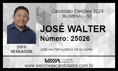 Candidato JOSÉ WALTER 2024 - BLUMENAU - Eleições