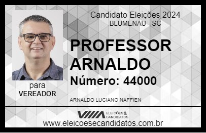 Candidato PROFESSOR ARNALDO 2024 - BLUMENAU - Eleições