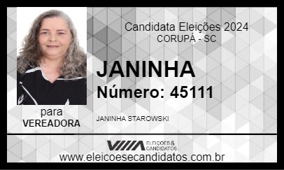 Candidato JANINHA 2024 - CORUPÁ - Eleições