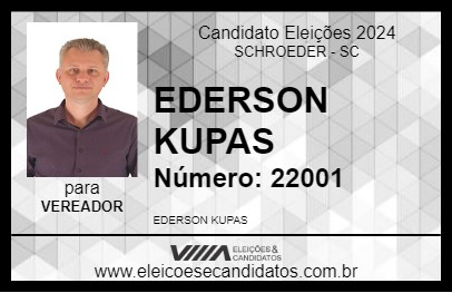 Candidato EDERSON KUPAS 2024 - SCHROEDER - Eleições