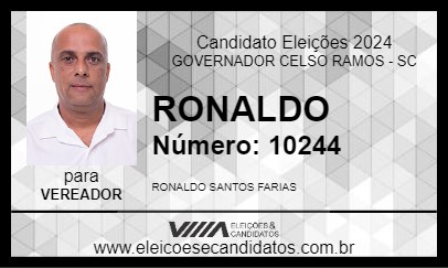 Candidato RONALDO 2024 - GOVERNADOR CELSO RAMOS - Eleições