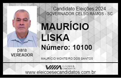 Candidato MAURÍCIO LISKA 2024 - GOVERNADOR CELSO RAMOS - Eleições