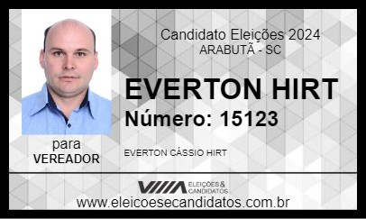 Candidato EVERTON HIRT 2024 - ARABUTÃ - Eleições