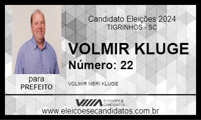 Candidato VOLMIR KLUGE 2024 - TIGRINHOS - Eleições