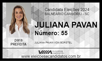 Candidato JULIANA PAVAN 2024 - BALNEÁRIO CAMBORIÚ - Eleições