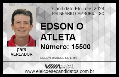 Candidato EDSON O ATLETA 2024 - BALNEÁRIO CAMBORIÚ - Eleições