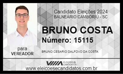 Candidato BRUNO COSTA 2024 - BALNEÁRIO CAMBORIÚ - Eleições