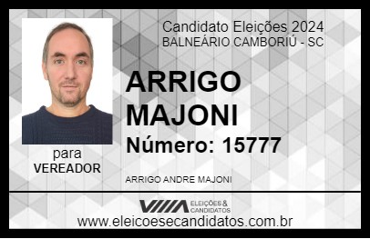 Candidato ARRIGO MAJONI 2024 - BALNEÁRIO CAMBORIÚ - Eleições