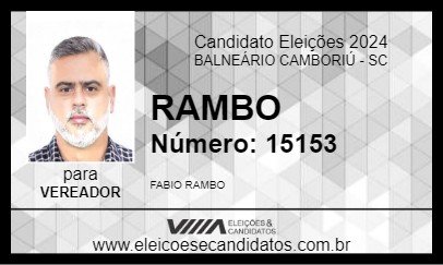 Candidato RAMBO 2024 - BALNEÁRIO CAMBORIÚ - Eleições