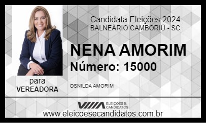 Candidato NENA AMORIM 2024 - BALNEÁRIO CAMBORIÚ - Eleições