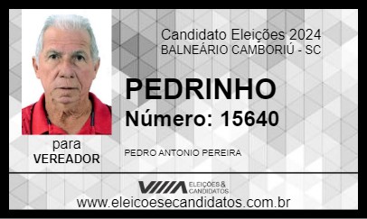 Candidato PEDRINHO 2024 - BALNEÁRIO CAMBORIÚ - Eleições