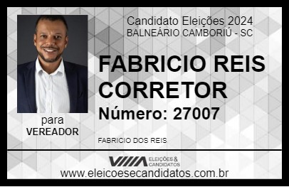 Candidato FABRICIO REIS CORRETOR 2024 - BALNEÁRIO CAMBORIÚ - Eleições