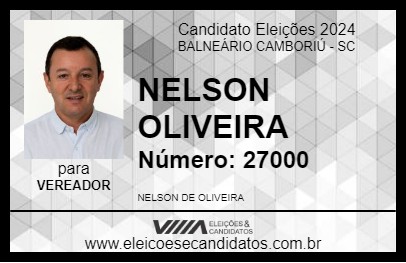 Candidato NELSON OLIVEIRA 2024 - BALNEÁRIO CAMBORIÚ - Eleições