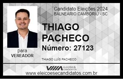 Candidato THIAGO PACHECO 2024 - BALNEÁRIO CAMBORIÚ - Eleições