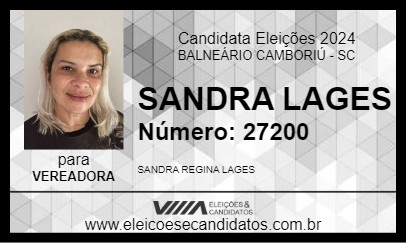 Candidato SANDRA LAGES 2024 - BALNEÁRIO CAMBORIÚ - Eleições